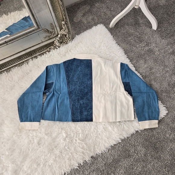 Thrill Jeans Plus Size Patchwork Cropped Jean Jacket. Size 2X. New. - Picture 5 of 9